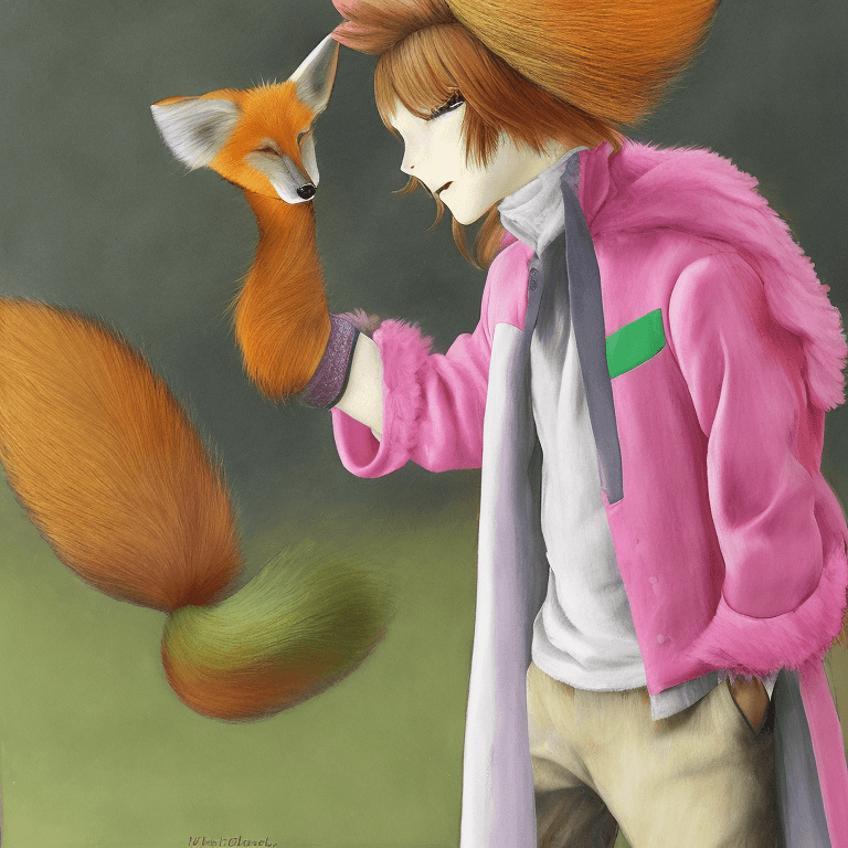 AI generated: masterpiece, best quality, 1boy, animal ears, male focus, pink coat, medal, fox ears, orange hair, p...