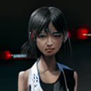 AI generated: black hair, Asian look, black tank top, volumetric lighting, white jacket, cyberpunk, futuristic, de...