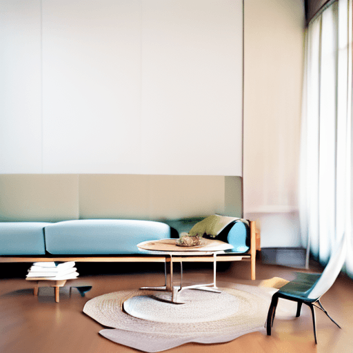 AI generated: High resolution photography interior design, dreamy sunken living room conversation pit, wooden floo...