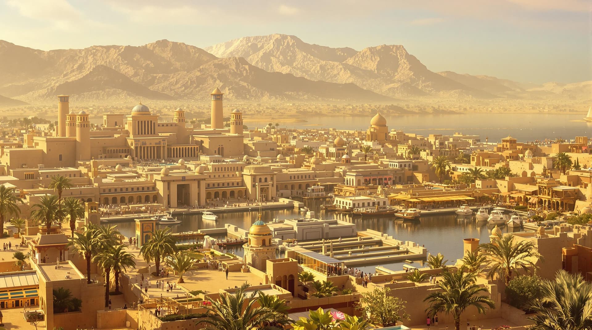 AI generated: The year is 300 BC (all people with ancient egyptian etire)
- The flat landscape in ancient egypt
- ...