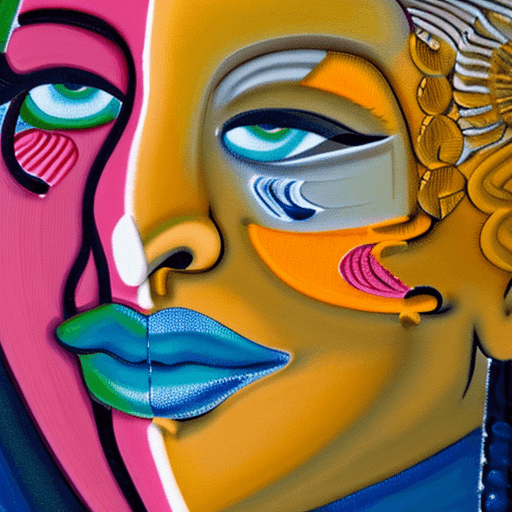 AI generated: what is summer's color, by Catallia Vasquez painting, shallow silver white, face close up, --s 400, ...