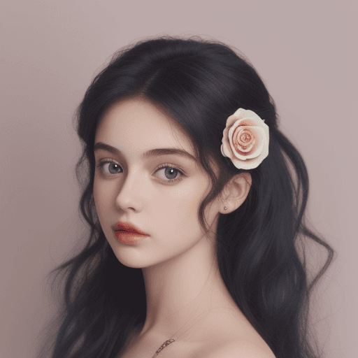 AI generated: girl with hair rose