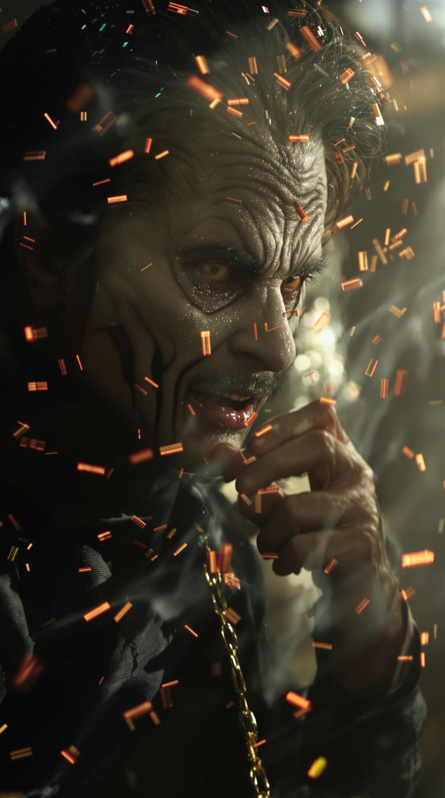 AI generated: Shahrukh Khan Playing with a grotesque, Ultra realistic, Shot on an iphone 6s, 