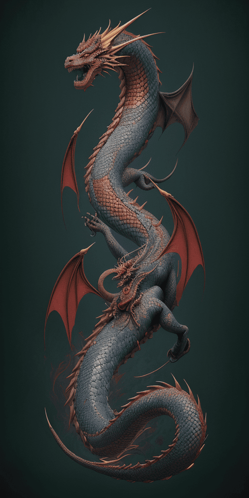 AI generated: japanese dragon tattoo drawing, in the style of matthias jung, kerem beyit, uhd image, authentic dep...