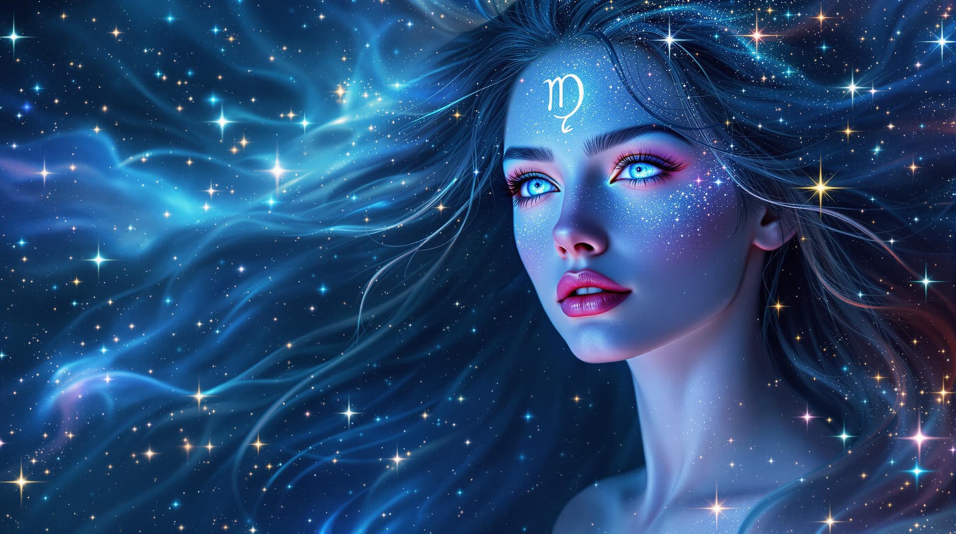 AI generated:  Image is a digital fantasy artwork featuring an ethereal complete view of a woman with sea colors e...