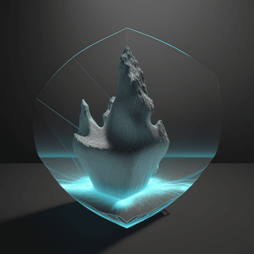 AI generated: Abstract, surrealist 3D Shape, Volcanic and  fluidy lines in transparent layers, itricate lighting, ...
