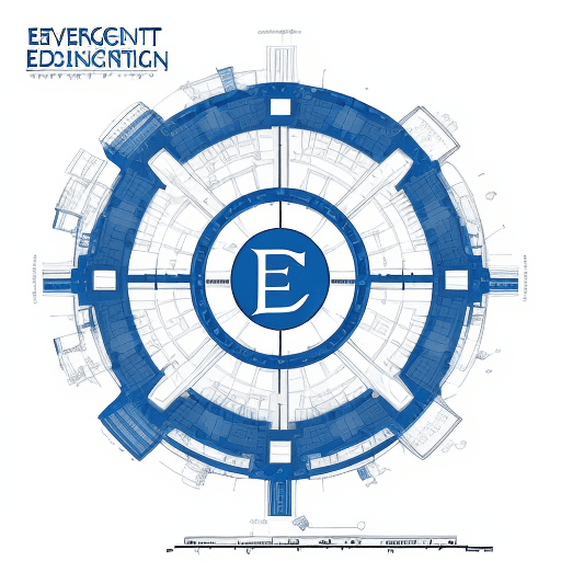 AI generated: Graphic logo for Civil Engineering Department of Education Secretariat, gears, book, ideas, architec...