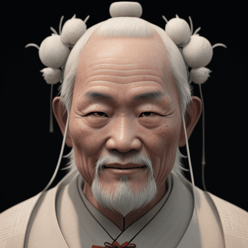 AI generated: old chinese man, with white barb, high detail, octane render, 8k