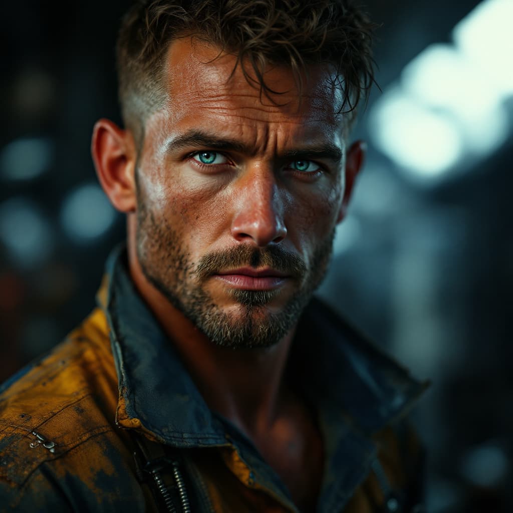 AI generated: photo of the most beautiful artwork in the world for a man featuring soft lustrous, industrial mecha...
