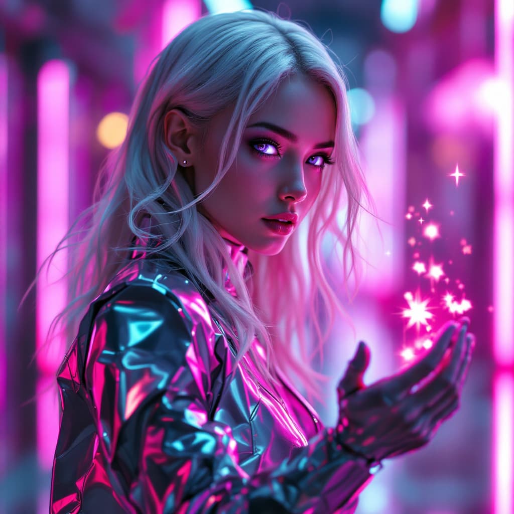 AI generated: a high-resolution image that captures the essence of a dynamic character in a futuristic setting. sh...