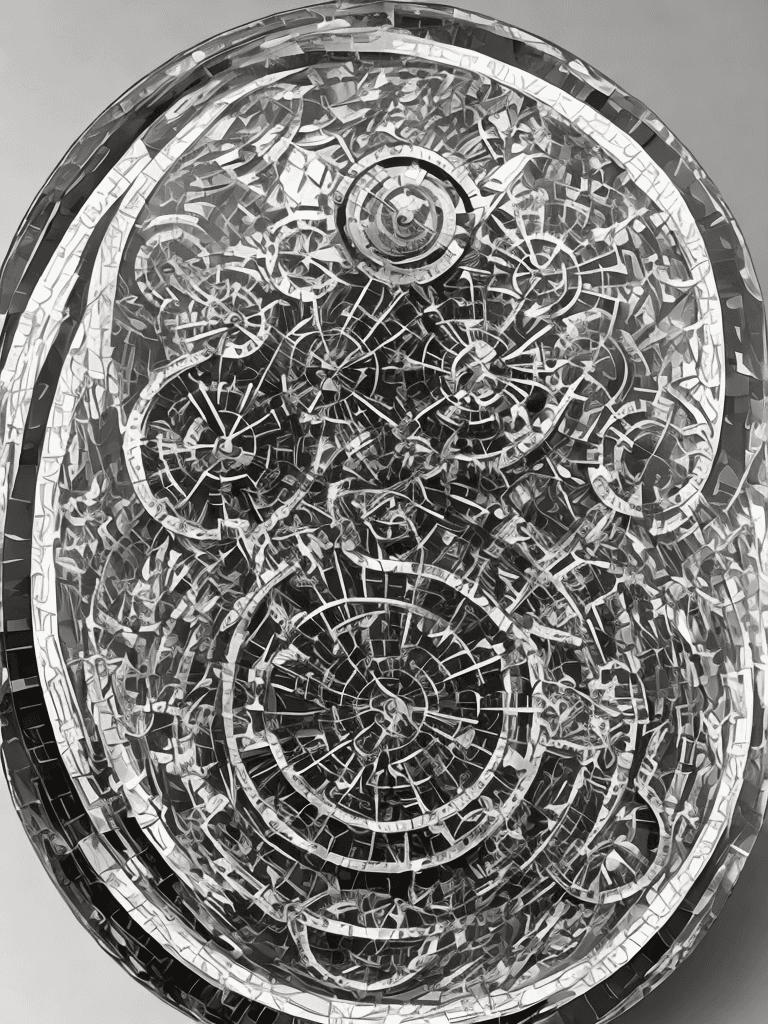 AI generated: clockpunk Glass Crystal disk timepiece