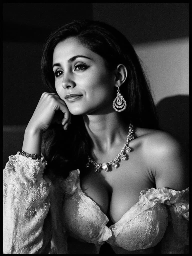 AI generated: Detailed dramatic black and white Black and White Portrait of a mysterious person in elegant attire....