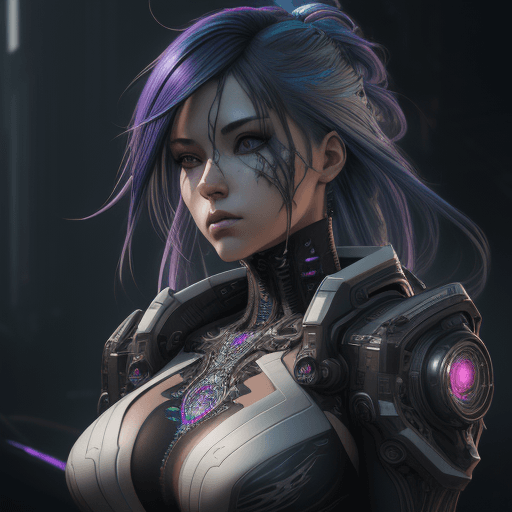 AI generated: Hyper detailed cyber style, extreme realistic details. (colorful hair), concept art, intricate detai...