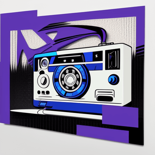 AI generated: A retro icon of a cassette tape, Carbon Fiber style, blue and purple palette, art by Roy Lichtenstei...