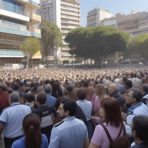 AI generated: crea una plaza con mucha gente realizando una actividad sobre seguridad del paciente