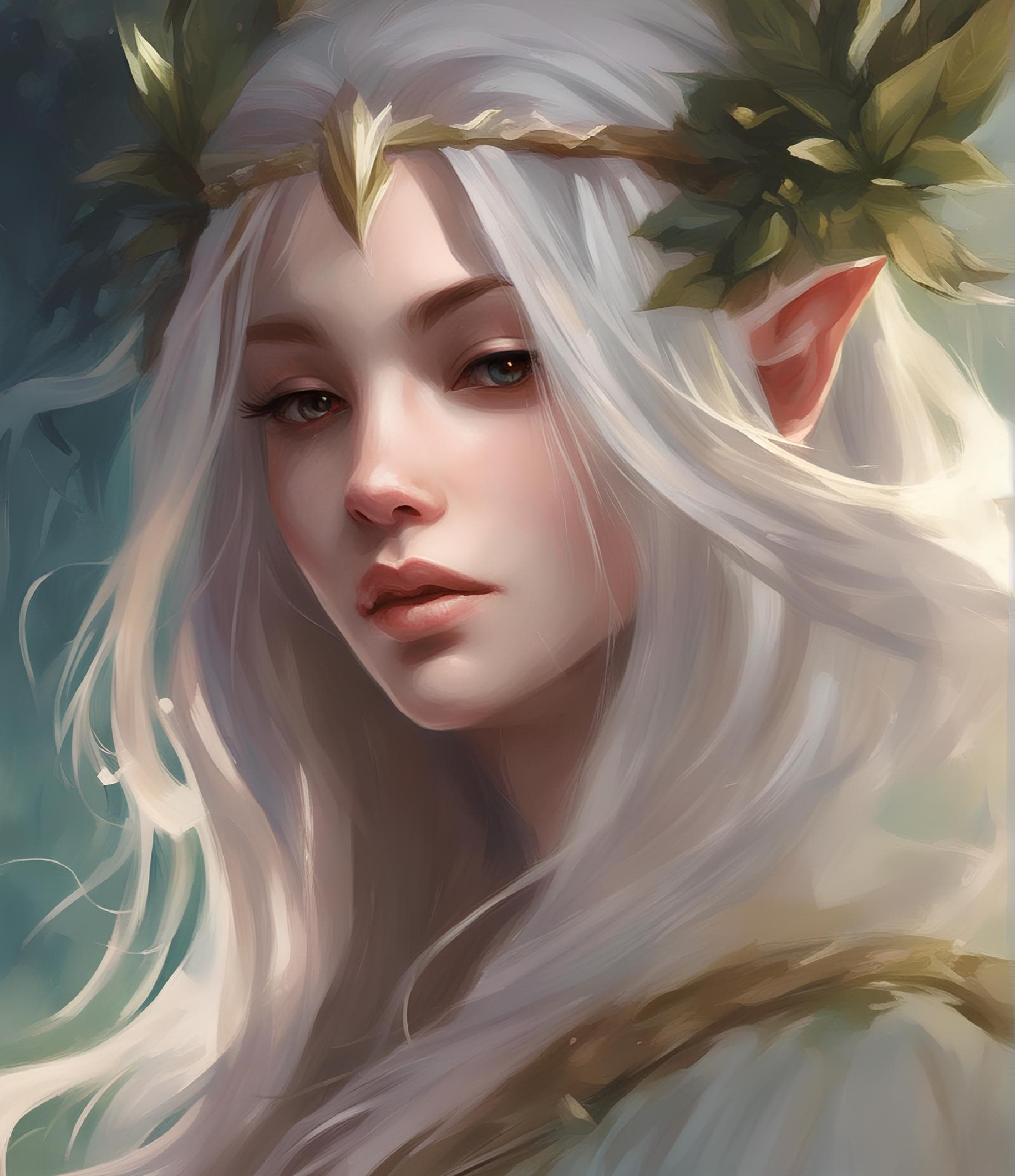 AI generated: a close up of a person with long hair, beautiful fantasy art portrait, side portrait of elven royalt...