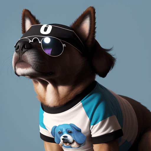 AI generated: crea un perro gracioso con una camiseta de Argentina con lentes oscuro, 