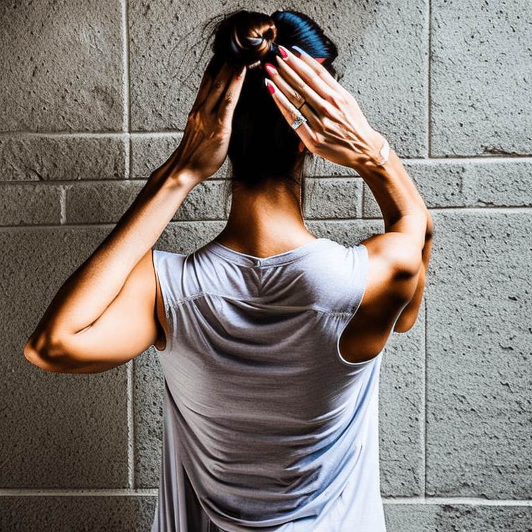 AI generated: High resolution photography of a skinny woman with hands on her head