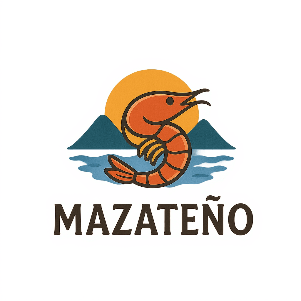 AI generated: Create a minimalist logo design for a seafood restaurant named “Mazateño” featuring a stylized carto...