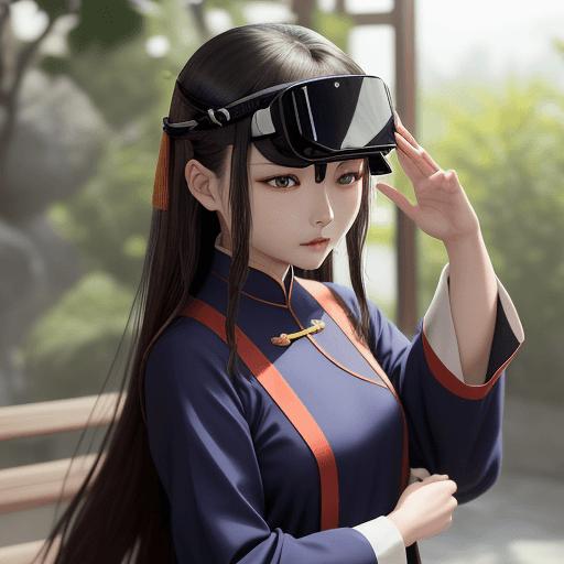 AI generated: 人物： 女性，短发，科技感服装，VR头盔，遥控器
 * 物体： 无人机，FPV眼镜
 * 场景： 科技感背景，线条勾勒，黑白
 * 风格： 赛博朋克，机甲，科幻