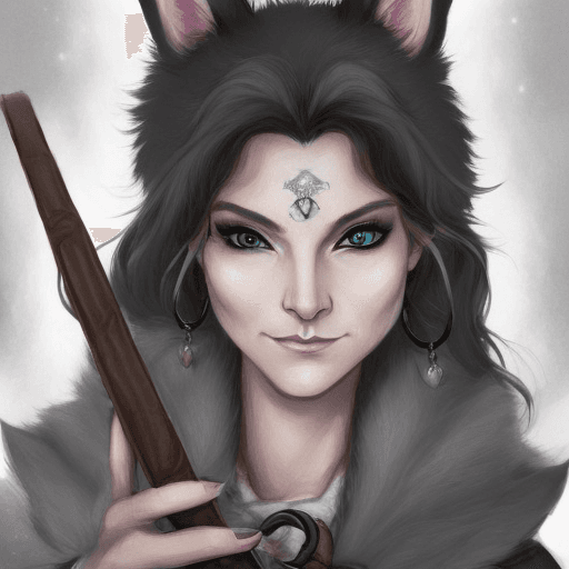 AI generated: female dnd harengon, female dnd rabbitfolk, grey fur with light black tipped ears, female rogue, wea...