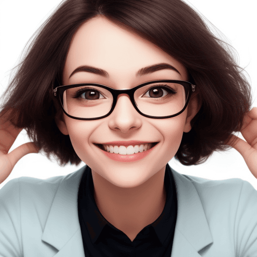 AI generated: A woman  is wearing glasses on face, her head is turned high upward, her face is at front of camera,...