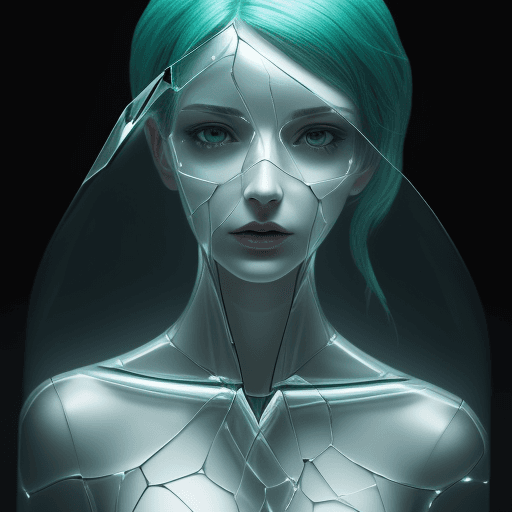 AI generated: woman made of glass