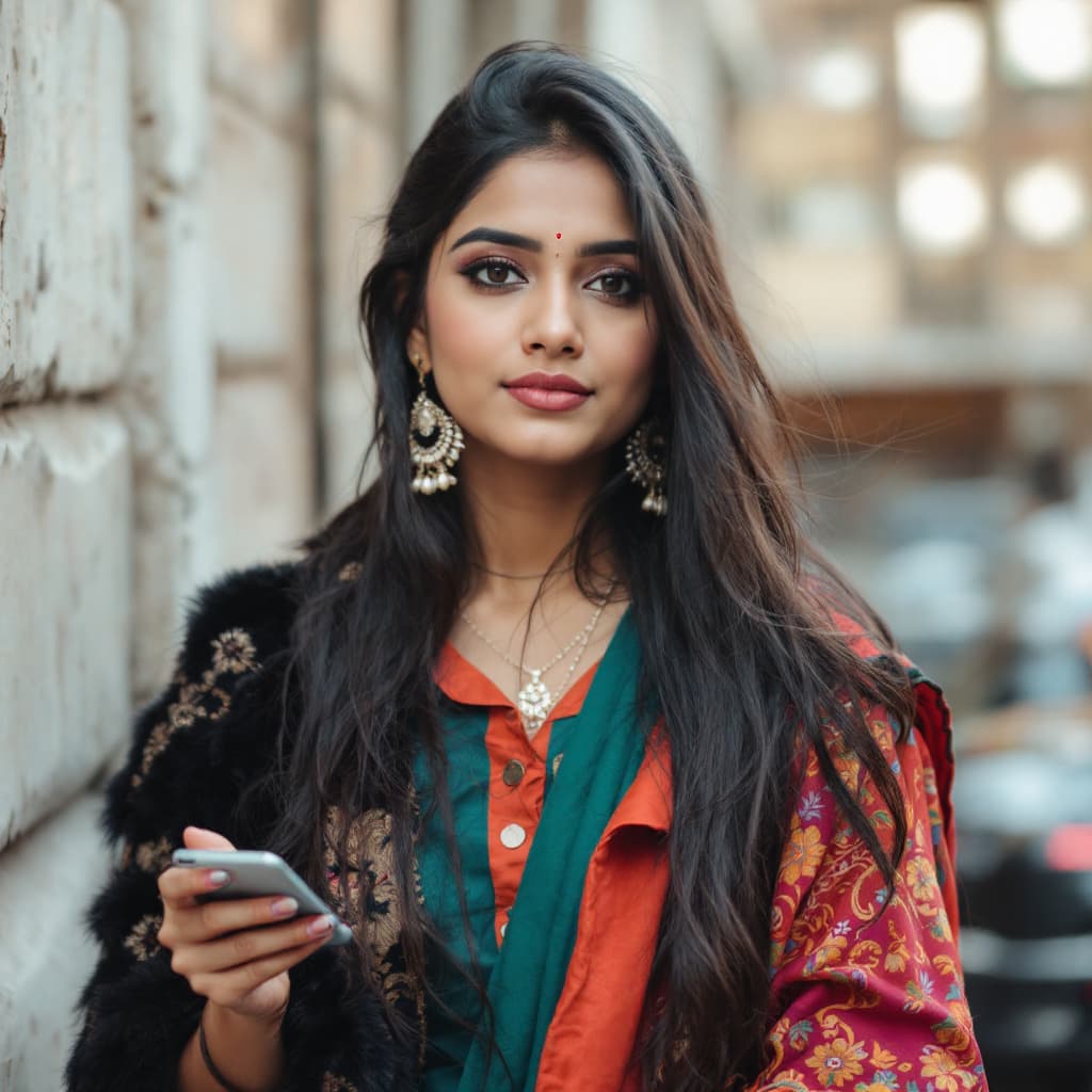 AI generated: indian modern girl photography