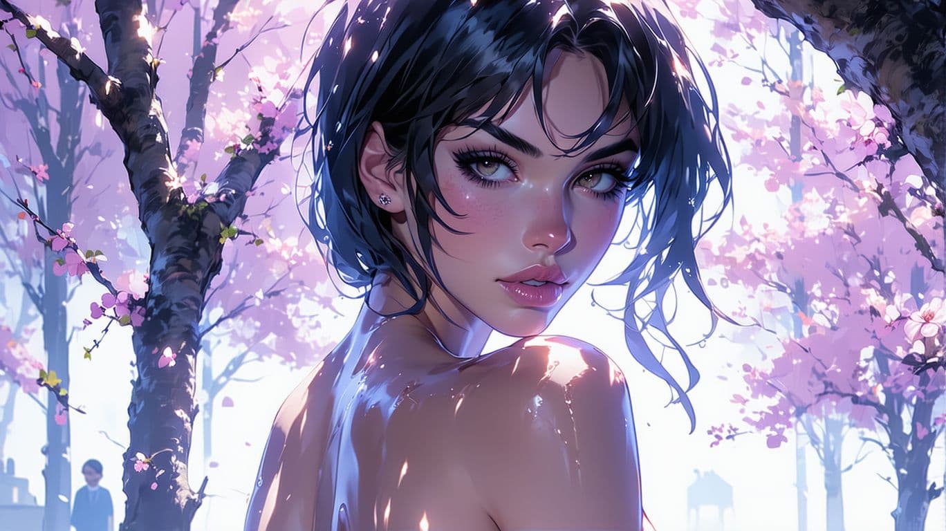 AI generated: r illustration ,((anime) ), woman anime girl, very sultry look, so hot girl, beautiful charismatic g...