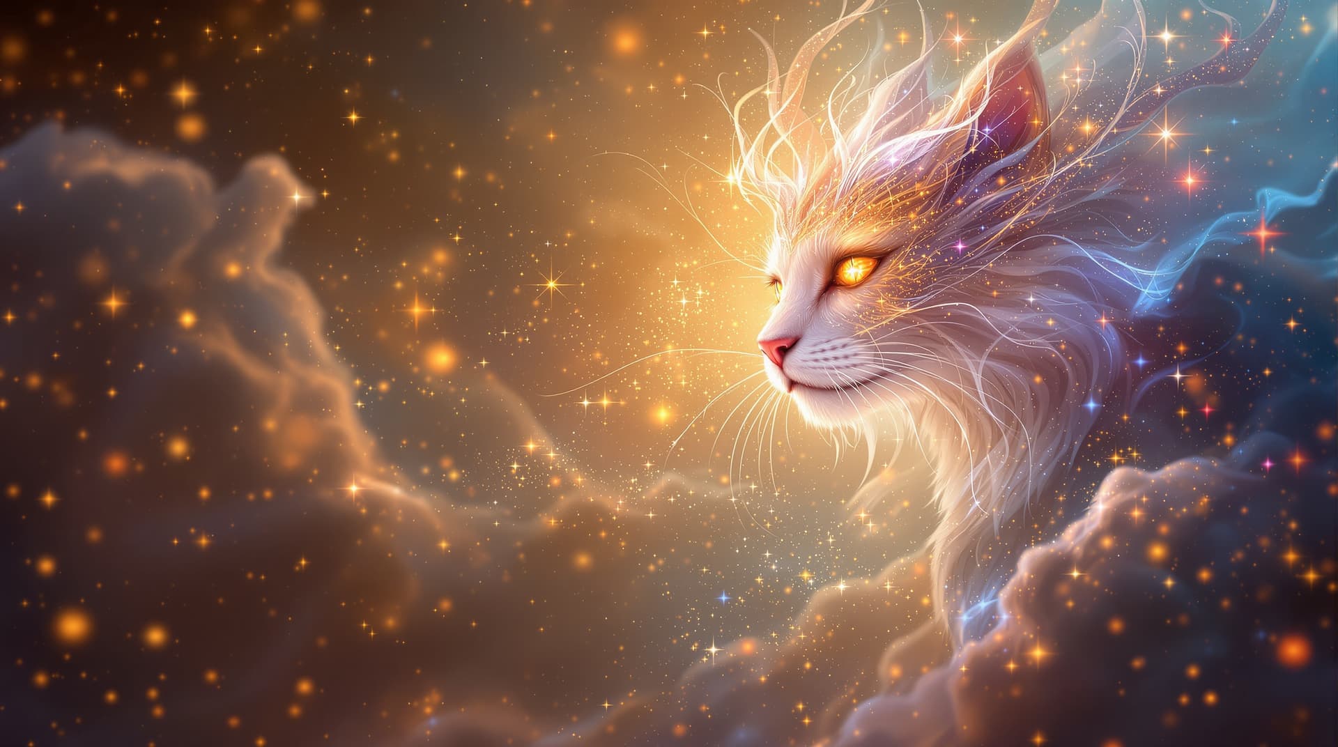 AI generated: Image is a digital artwork featuring  theme spirit in the sky filled with bright stardust and fracta...