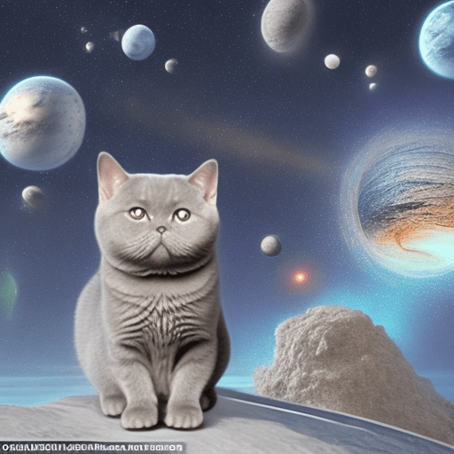 AI generated: a clear morning, a gray British Shorthair cat named Miaomiao decided to embark on an extraordinary a...