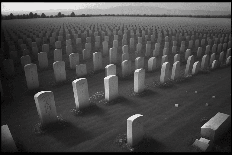 AI generated: wide field of graves