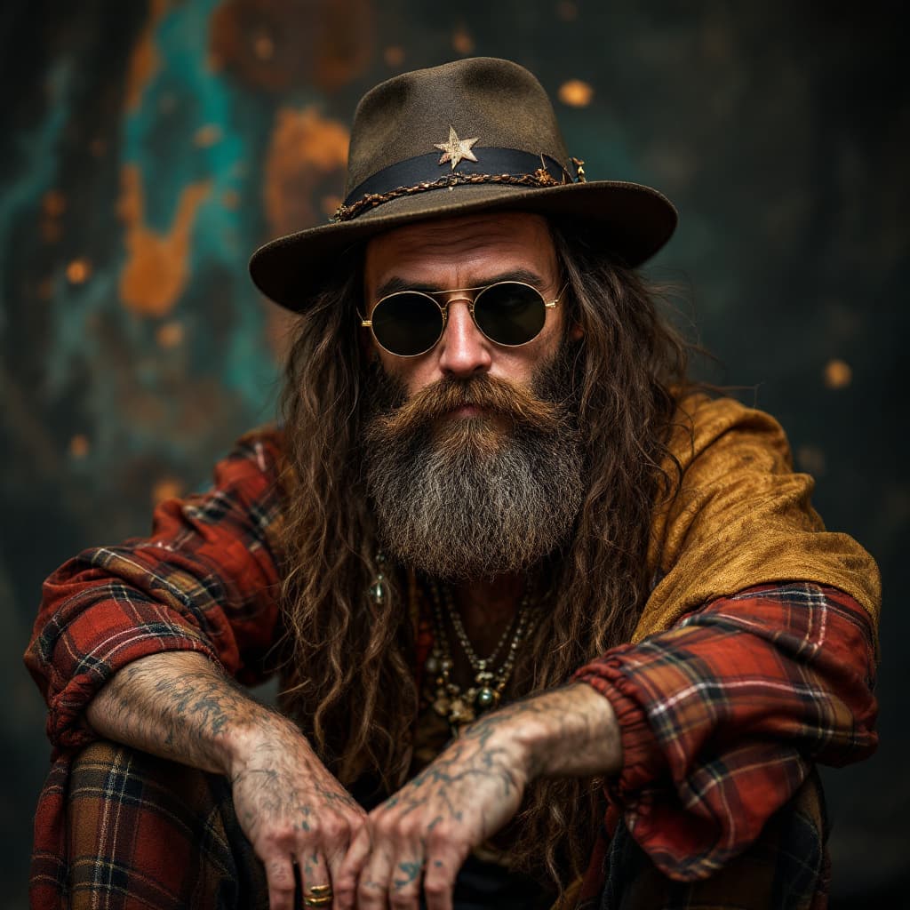 AI generated: funky bohemian man