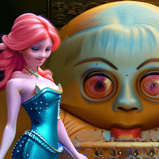 AI generated: Ariel and Elsa ready to party, 4k, hyper realistic, extreme details, unreal engine 5, cinematic, mas...
