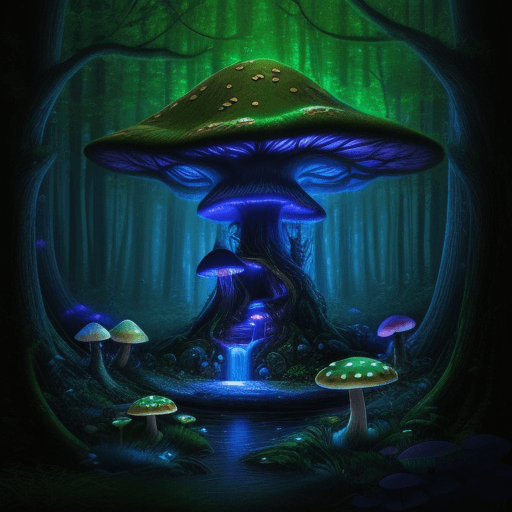 AI generated: "A mystical forest with glowing mushrooms and a hidden waterfall."

