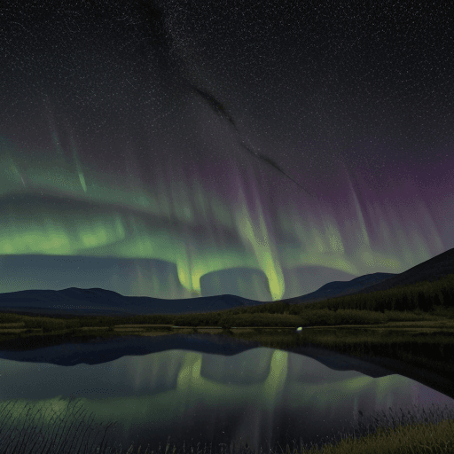 AI generated:  A dream as a serene nighttime landscape, a calm lake reflecting an enormously enlarged full moon. I...