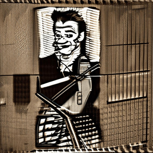 AI generated: Black and white weird james dean playing the joker in a tim burton movie, 8K photo realistic very ve...