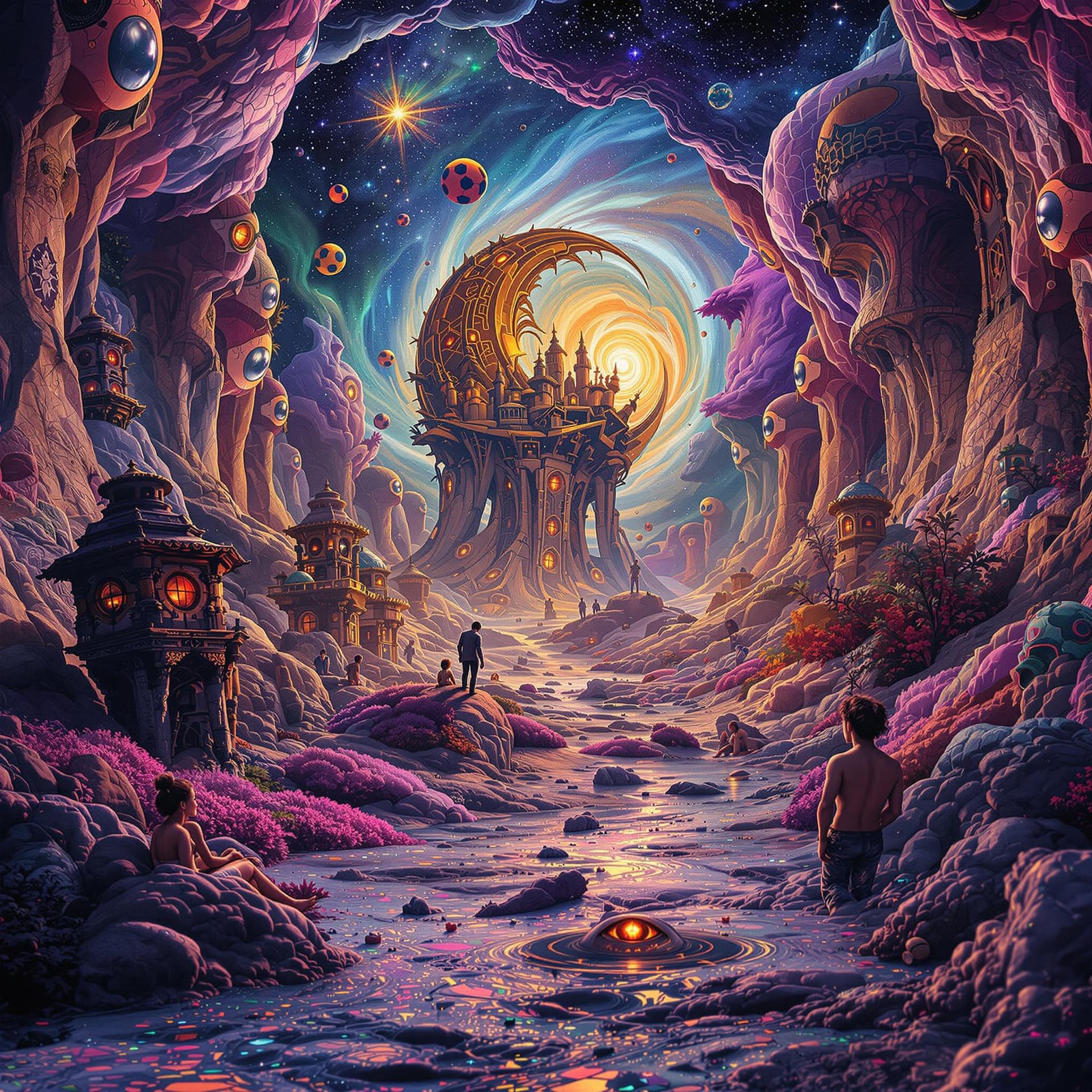 AI generated: in high definition, surreal, psychedelic, high detail, octane render, 8k. Reality is merely an illus...