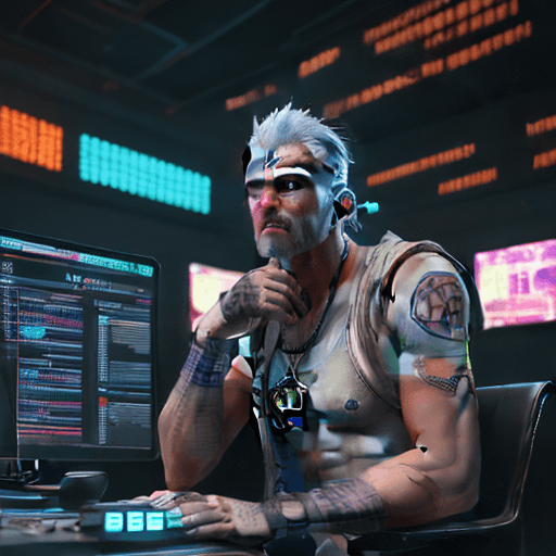 AI generated: The Trading room is digital art dim, with only the white light from the screens illuminating the roo...