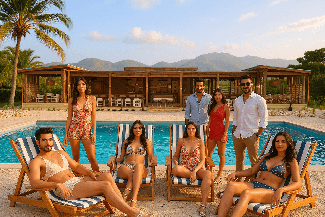 AI generated: Vertical, hyperrealistic studio portrait A vibrant, wide-shot promotional image of a diverse Iranian...