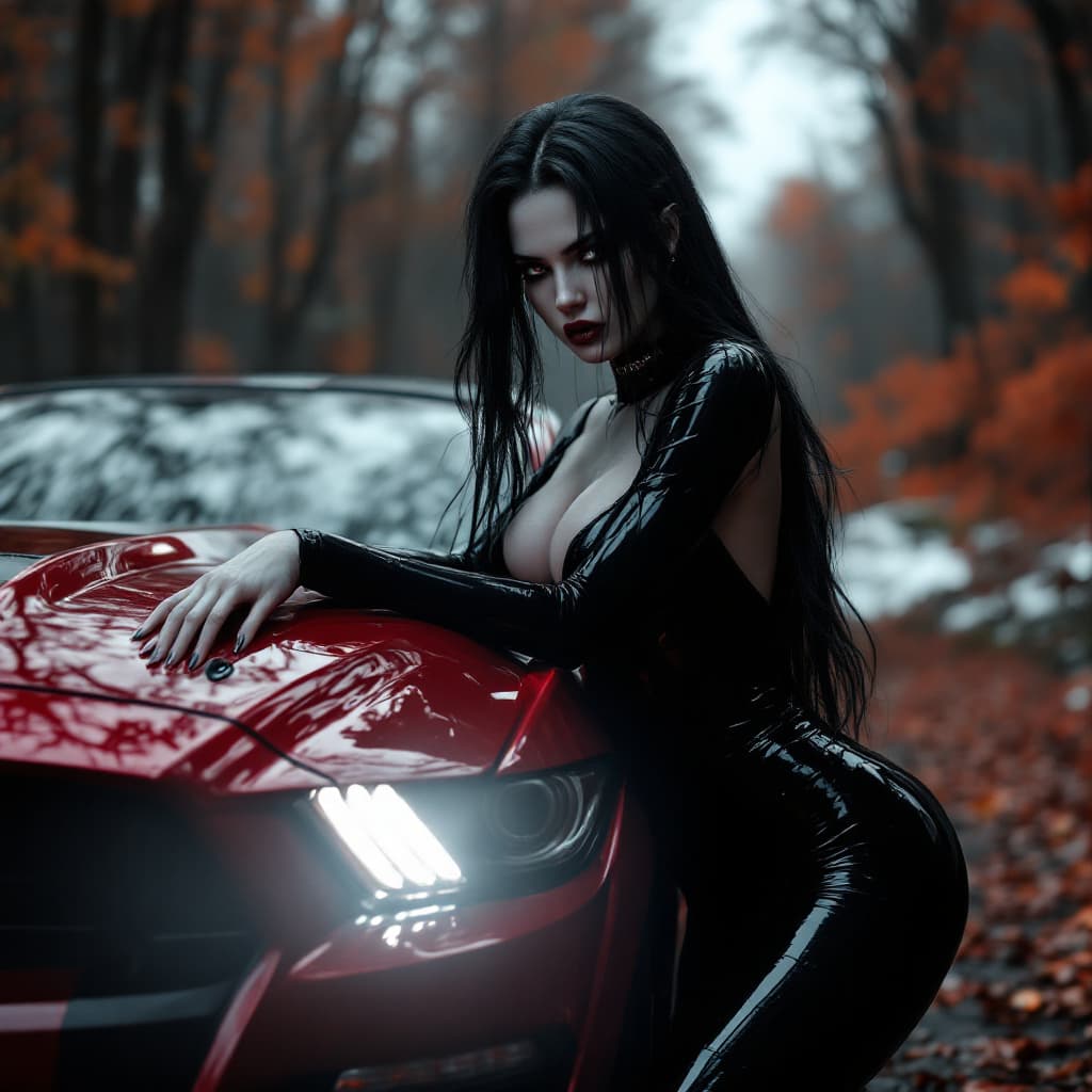 AI generated: a professional photo of a exceptionally of a Hyper-realistic futuristic portrait of a vampire babe, ...