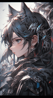 AI generated: beautiful catgirl, cat ears, anime style, in style of cyberpunk, dystopian style