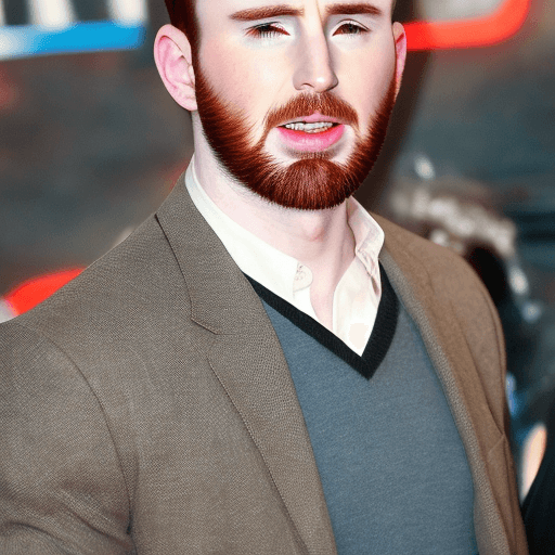AI generated: Chris Evans very cute photo.