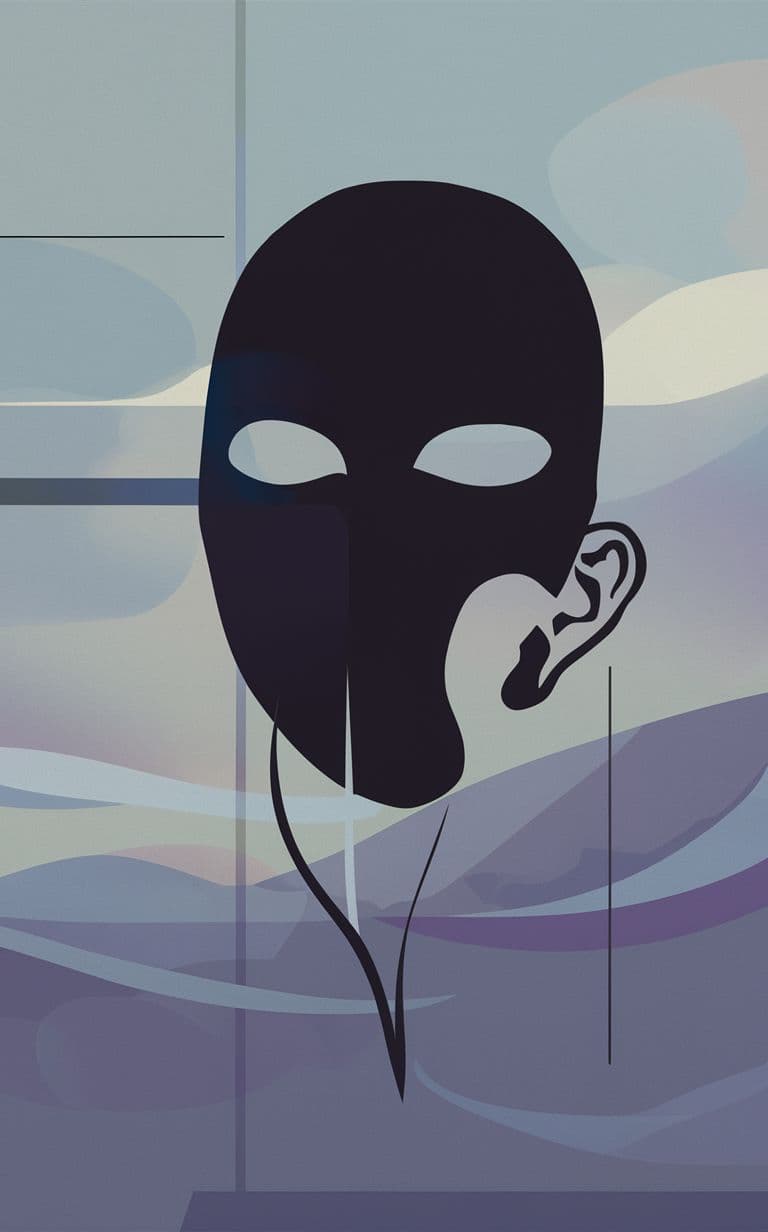 AI generated: Design a poster for a film called "S for Silence", featuring the V for Vendetta mask in a minimalist...