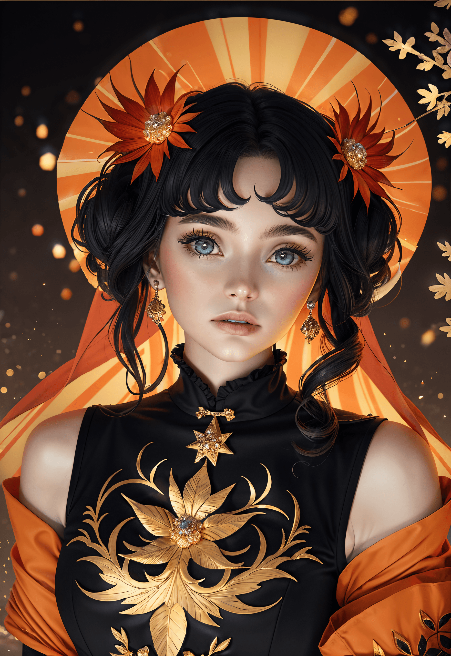 AI generated: (masterpiece, award winning, highest quality:1.3) , Story, 1girl, bride posing in a fairy tale, tall...