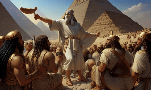 AI generated: God tells Moses to free the Israelites from the Egyptians