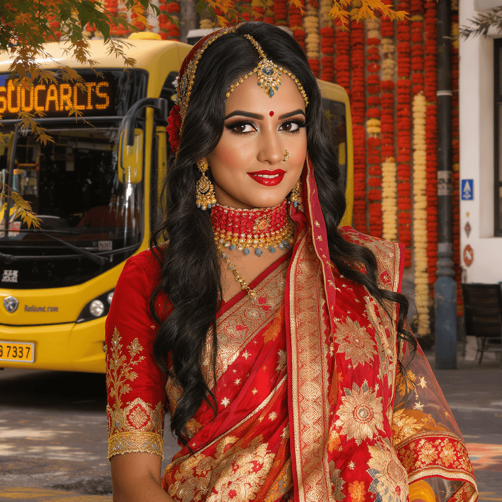 AI generated: busty indian in transparent saree