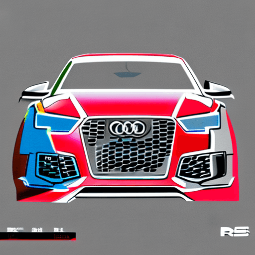 AI generated: the audi rs8 concept, in the style of minimalist illustrator, white background, traditional oil pain...
