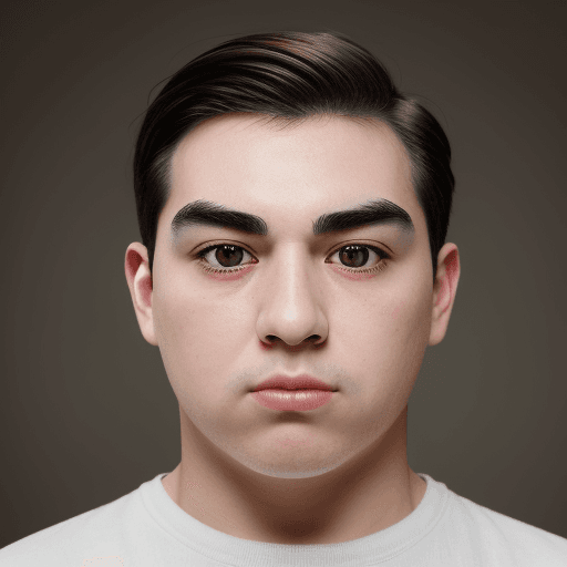 AI generated:  Create a portrait in HDR photography style of a man in a bust pose, positioned on the right side of...