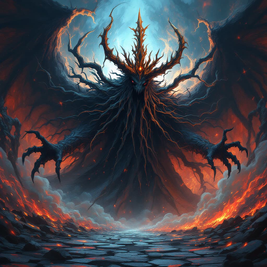 AI generated: animation, cartoon,  comic Renaissance style (angelarium:1.1). god of luck and despair. ultrawide an...